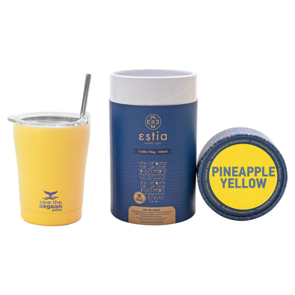 0003351 coffee mug save the aegean 350ml pineapple yellow