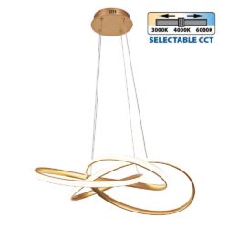 ΦΩΤΙΣΤΙΚΟ ΚΡΕΜΑΣΤΟ ΧΡΥΣΟ LED 60W CCT 3653L 230V IP20 MAREA 5174