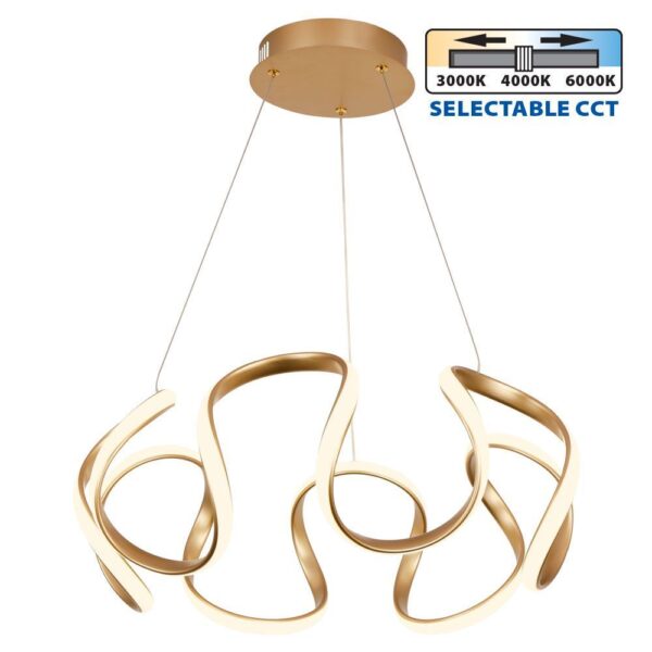 ΦΩΤΙΣΤΙΚΟ ΚΡΕΜΑΣΤΟ ΧΡΥΣΟ LED 54W CCT 3881L 230V IP20 - Image 1