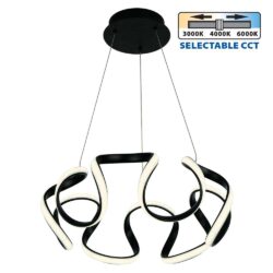 ΦΩΤΙΣΤΙΚΟ ΚΡΕΜΑΣΤΟ MEANDRA LED 54W CCT 3254L 230V IP20 ΜΑΥΡΟ  5166