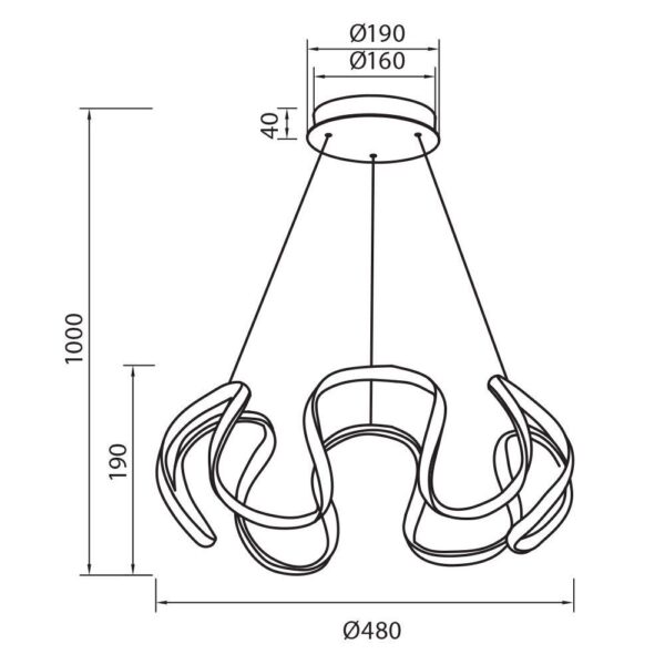 ΦΩΤΙΣΤΙΚΟ ΚΡΕΜΑΣΤΟ ΧΡΥΣΟ LED 54W CCT 3881L 230V IP20 - Image 3